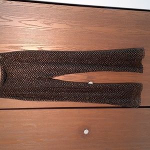 EXPRESS womens black and gold crochet overlay pants size XS